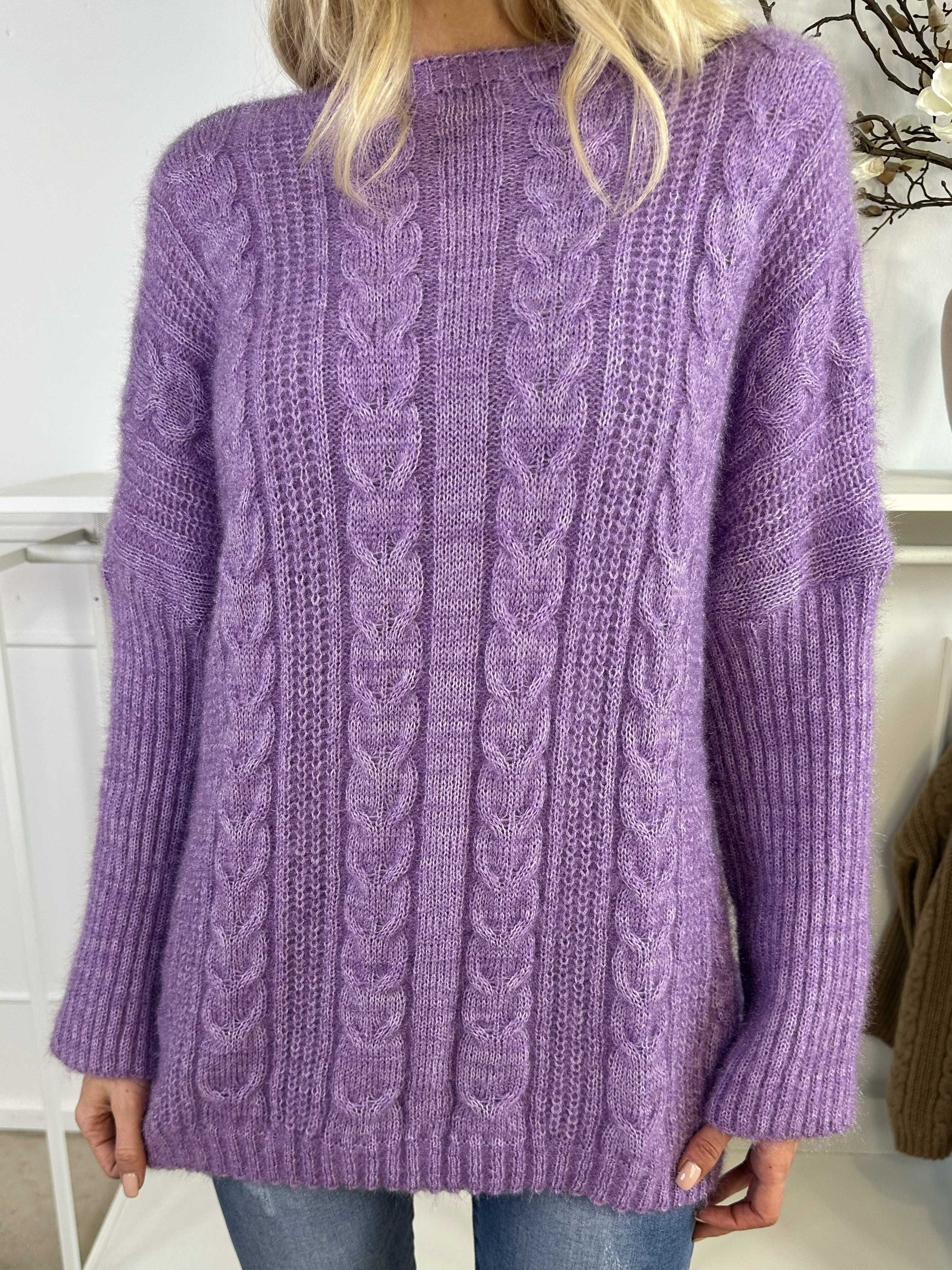 Johanna - Stickad blus i glansig trikå